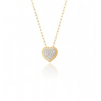 Ponto de Luz Coração Com Diamantes + Corrente Cartier Em Ouro 18k